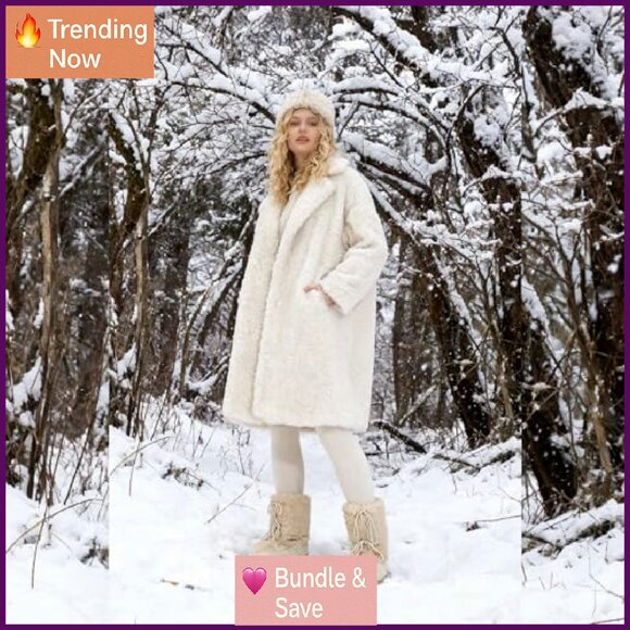 Faux Fur Platform Winter Snow Boots Wide Calf Knee High Warm Fuzzy - Picture 4 of 8